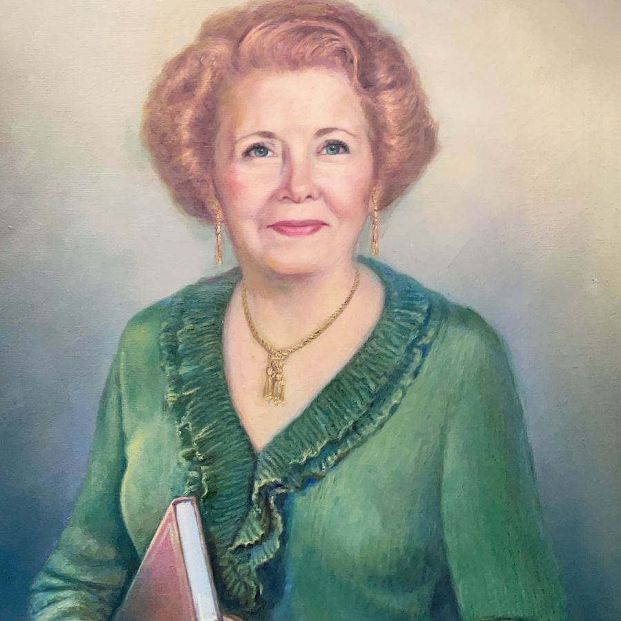 A portrait painting of Katharine O. Dunham